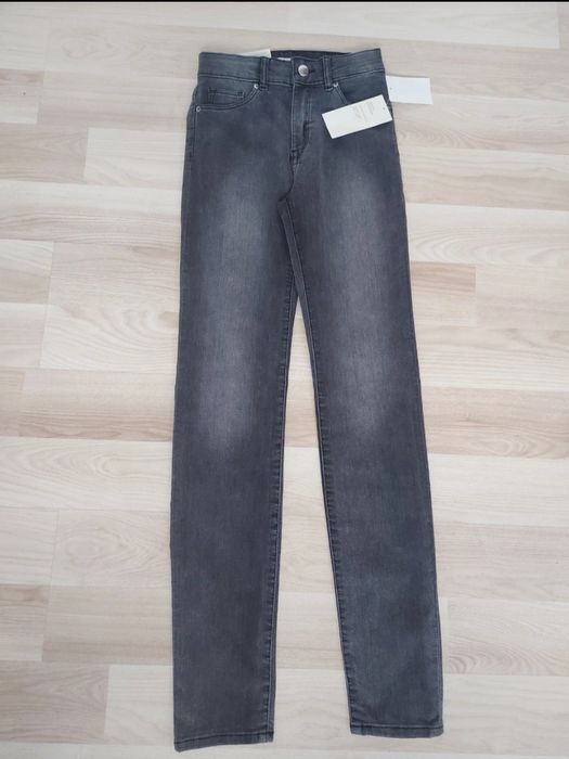 Szare rurki H&M rozm XS Skinny super stretch wysoki stan