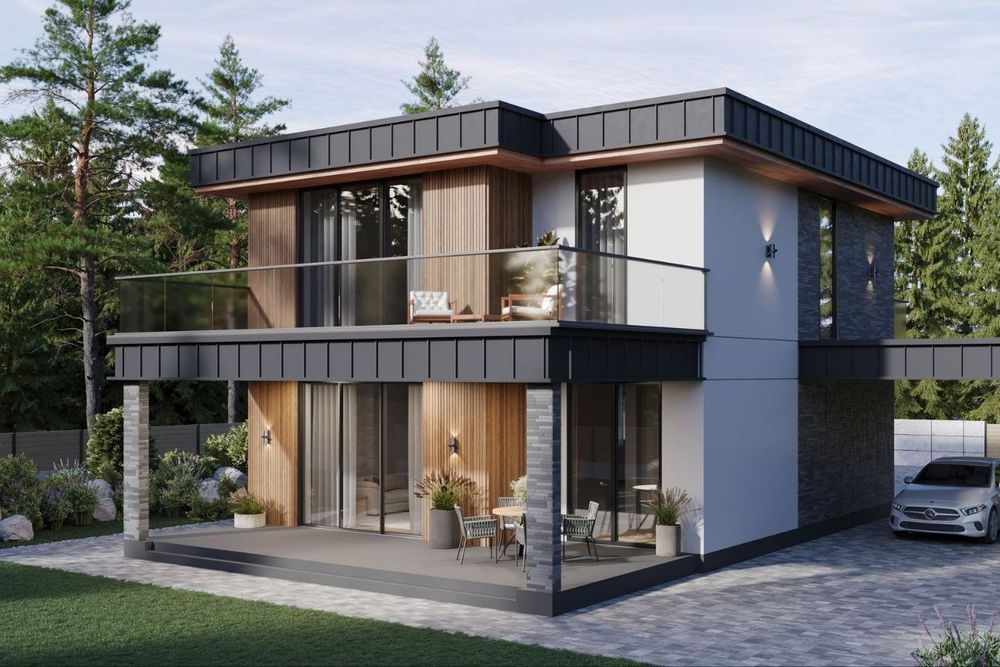 Будинок 190 м2 з басейном роблять газон фасад с. Ходосівка 8 км Київ