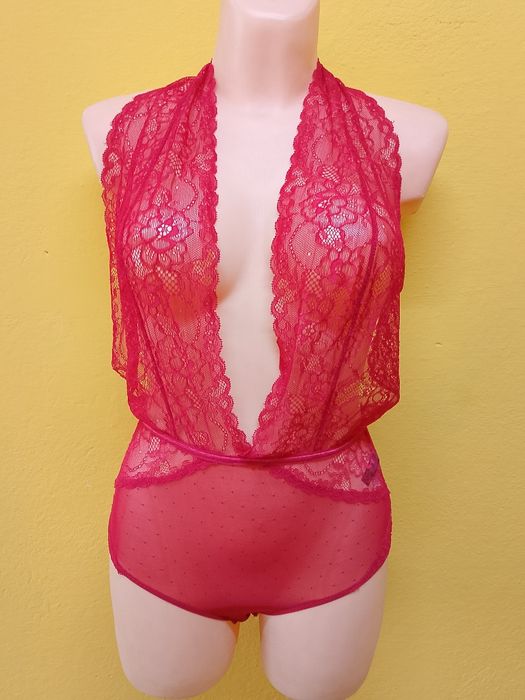 Body damskie koronkowe czerwone