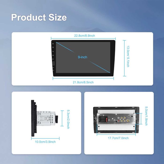 Rádio 9 Polegadas c/ CarPlay & Android Auto Sem Fios, Bluetooth e USB