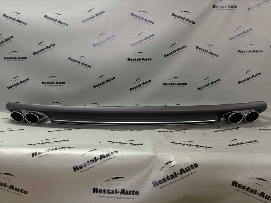 Дифузор + насадки стиль S6 Audi A6 C7 2011-2014 року