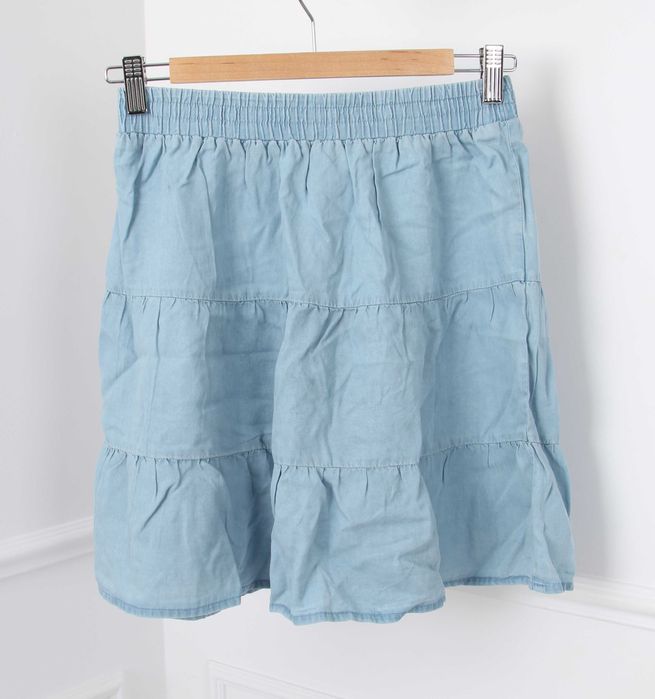 Nowa spódnica damska spódniczka niebieska z falbanami Sinsay S