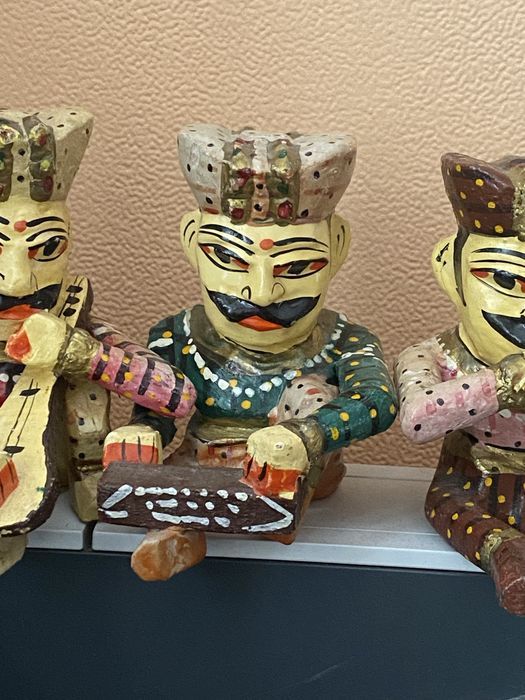 Винтажные фигурки индийских музыкантов, Индия, ручная работа