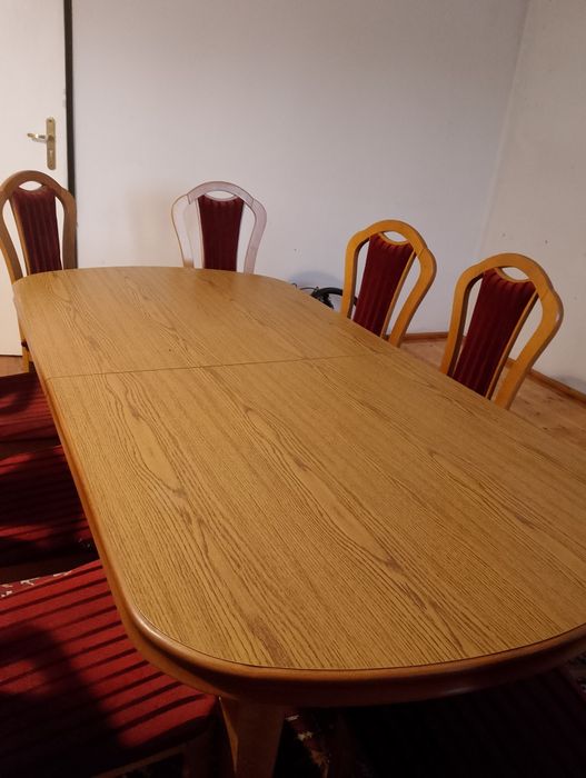 Stół rozkładany 200x100 plus  9 krzeseł