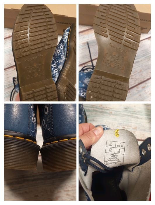 Martensy damskie skóra naturalna trzewiki sznurowane Dr Martens Pascal Bandana 1460  39