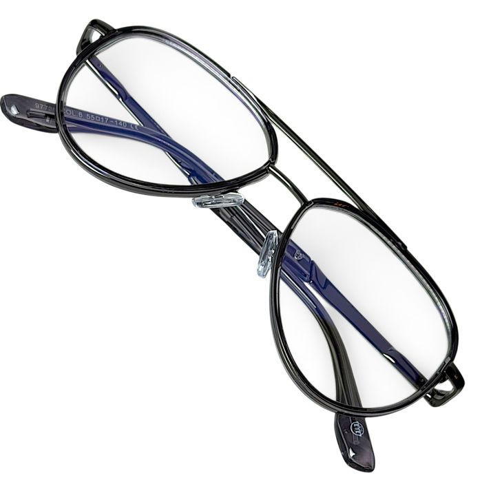 Okulary Do Komputera Blue Light Aviator Czarno‑Szare Unisex