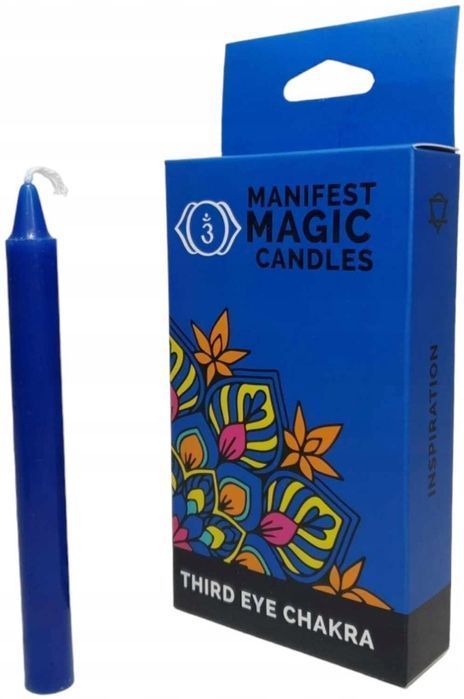 Zestaw Granatowych Świec Czakra Trzeciego Oka 12 Szt