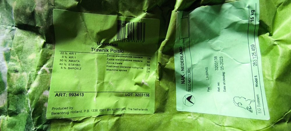 Nasiona trawy, Trawnik Polski Uniwersalny 15 kg