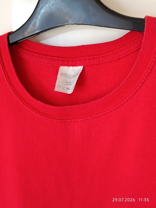 Czerwona bawełniana koszulka męska r XL