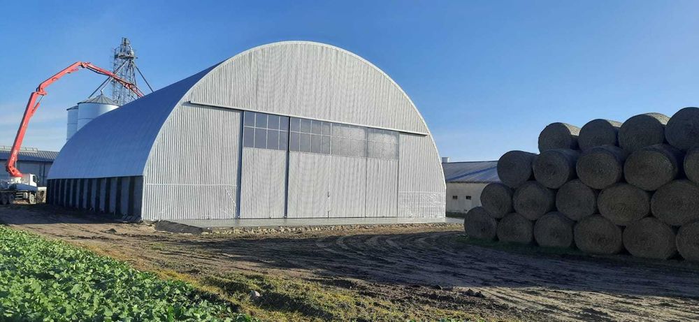Hala łukowa inwentarska rolnicza magazynowa stalowa kurnik obora 22x50