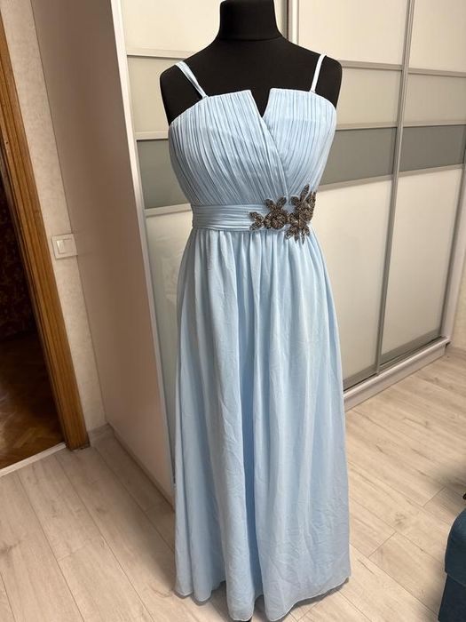 Little mistress на весілля блакитна сукня максі s -m розмір