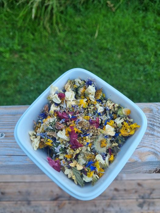 Herbata Napar z kwiatów zestaw miód jagody