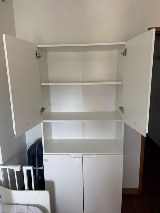 Roupeiro com 2 portas, branco, 82x37x182