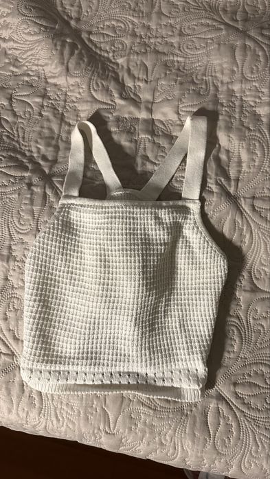 Top Crop de Malha / Crochet Branco
