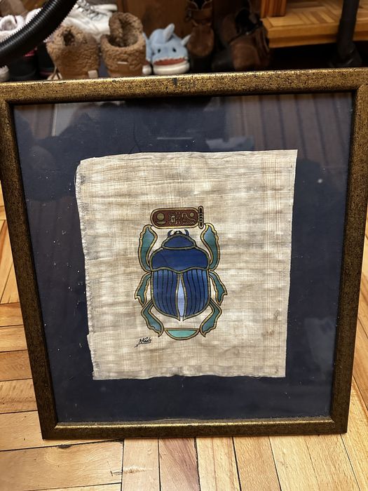 Papirus skarabeusz egipski w ramce