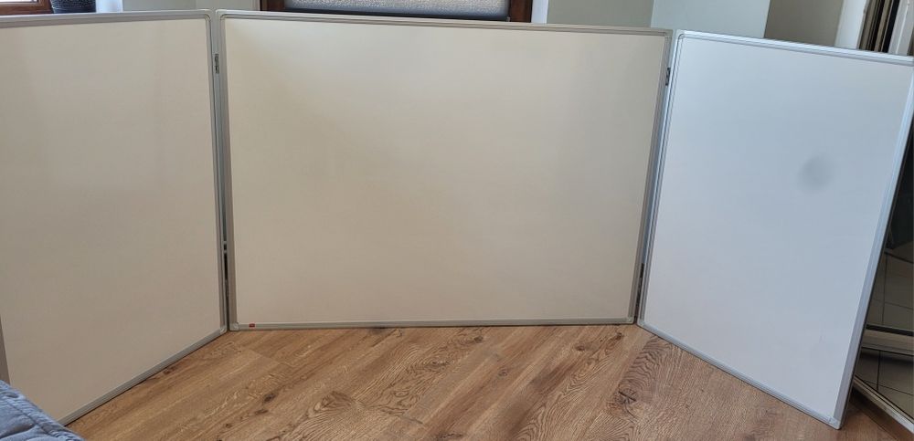Tablica tryptyk szkolna 120x90cm (240x90cm) biała suchościeralna