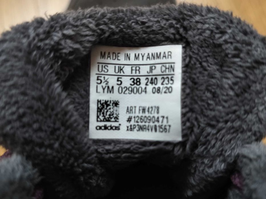 Buty adidas ocieplane wysokie szaro-niebieskie rozm38 używane bdb stan