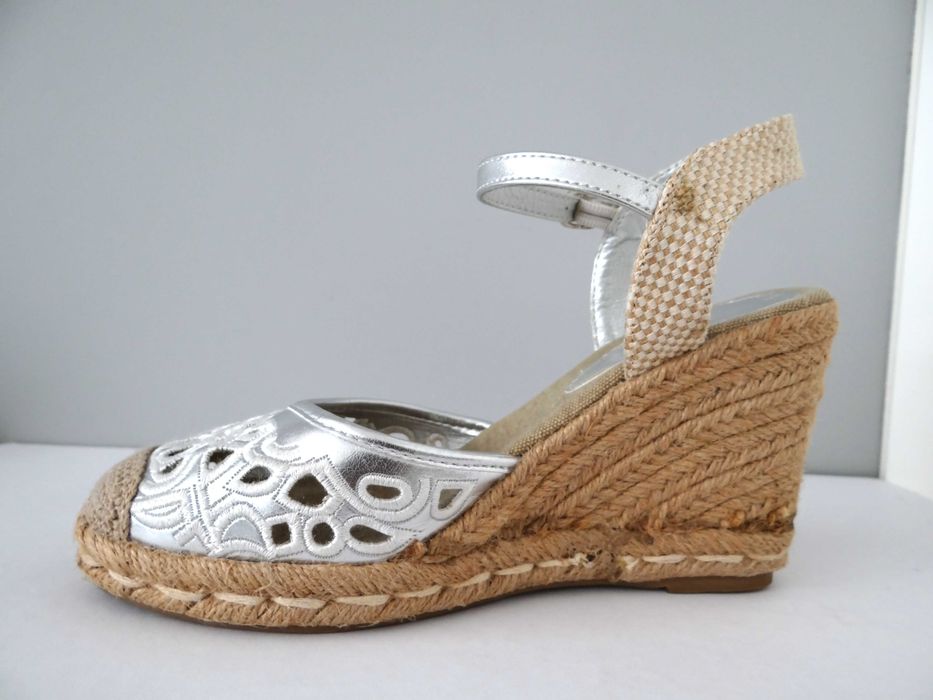 Srebrne espadryle Prima Moda | rozm. 37 | stan bdb