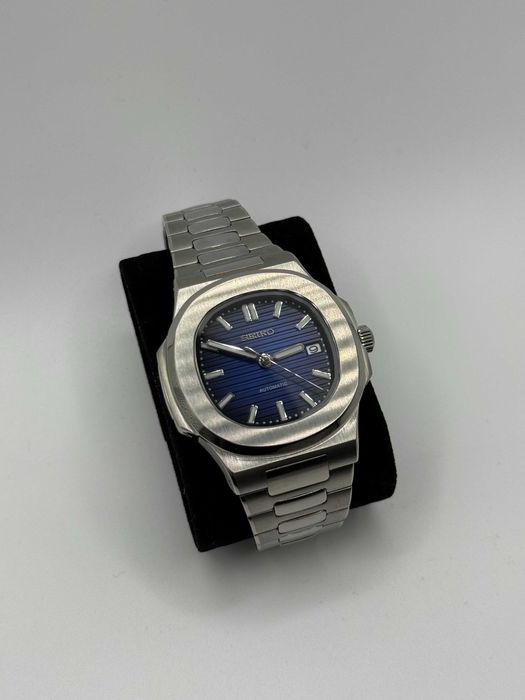 Zegarek Seiko Mod Nautilus Silver Deep Blue