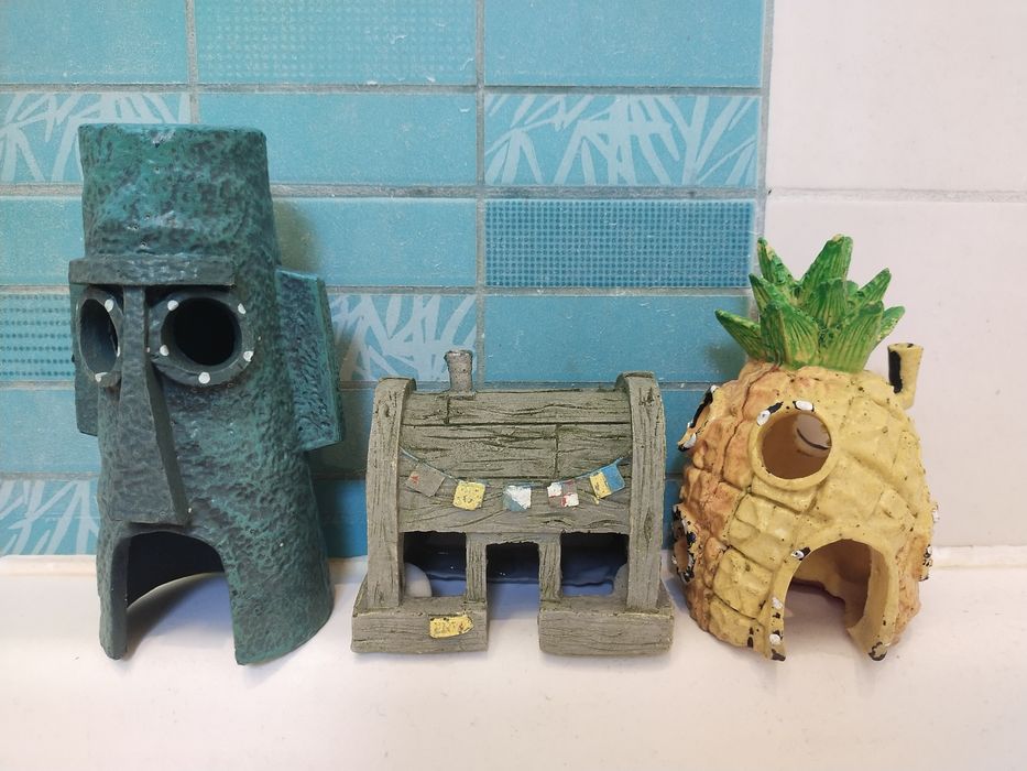 Domki do akwarium Spongebob zestaw 3