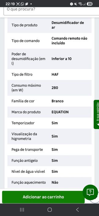 Desumidificador Equation 10l
