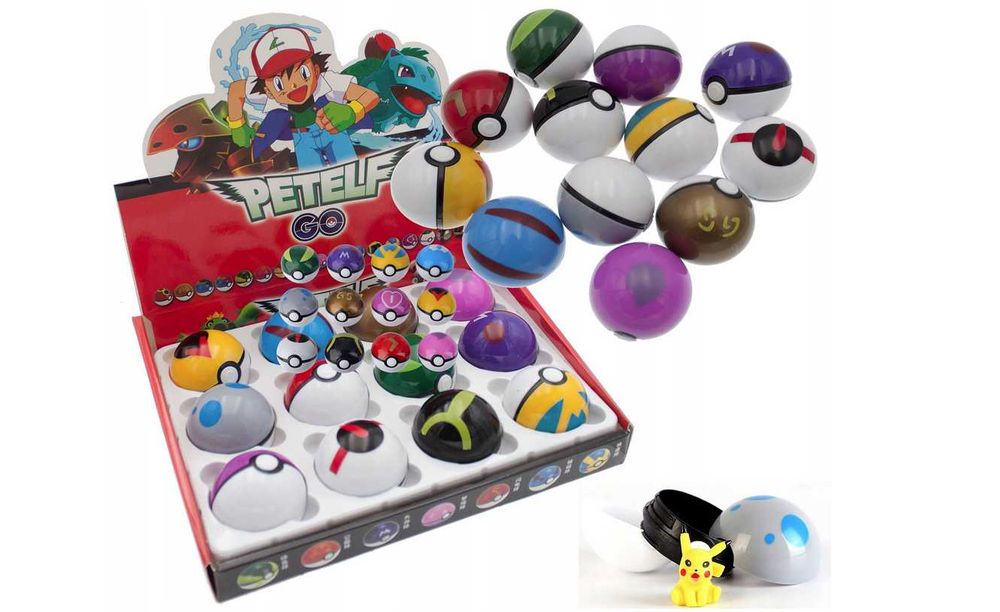 Pokemon 12 SZT Pokeball + 12 sztuk figurek