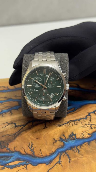 Годинник Citizen Eco-Drive Chronograph зелений циферблат без коробки