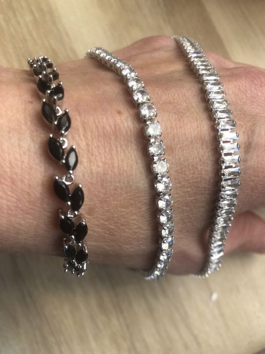 Bransoletka z cyrkoniami srebrna