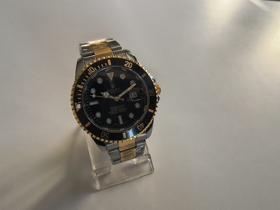 Czarny Rolex męski quartz