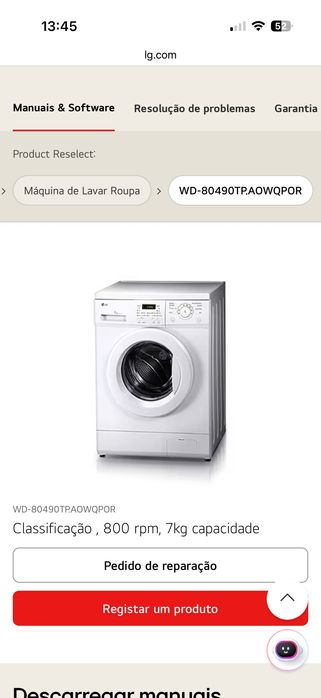 Vendo máquina de lavar roupa LG - para peças