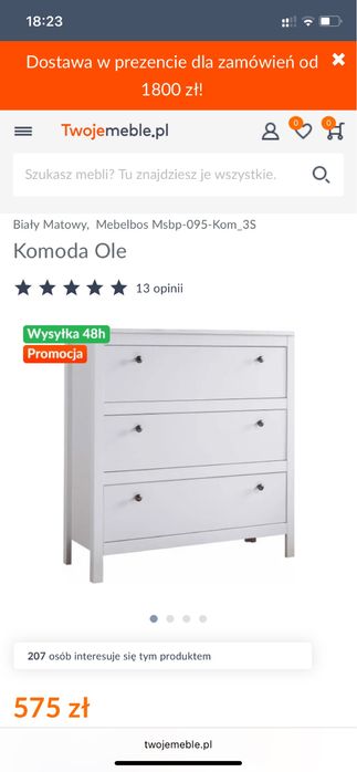 Komoda OLE biała