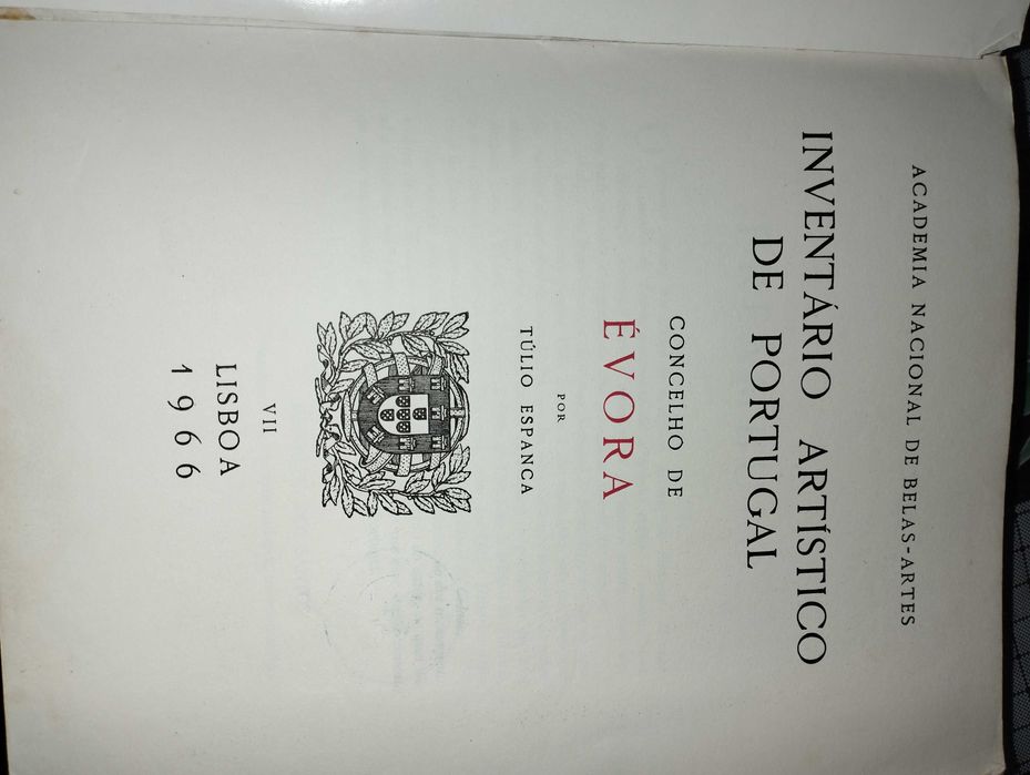 Inventário Artístico - concelho de Évora - Túlio Espanca