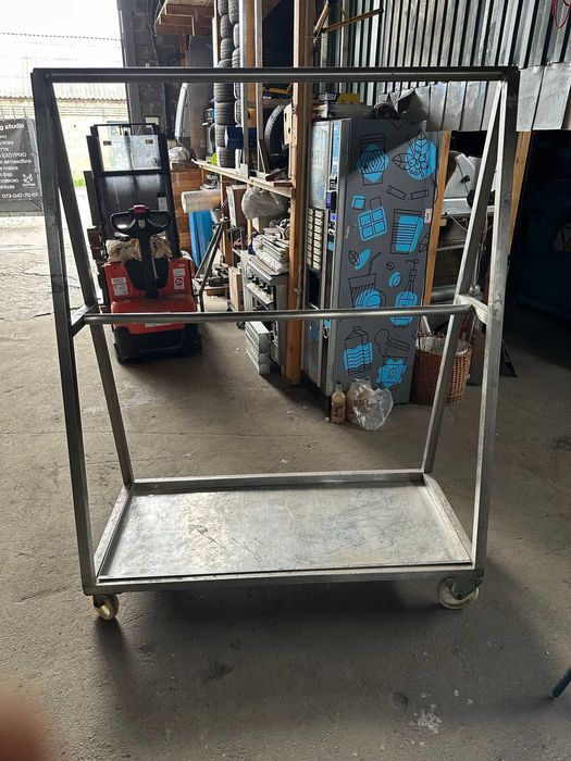 Стол рабочий из нержавеющей стали раскладной на колёсах