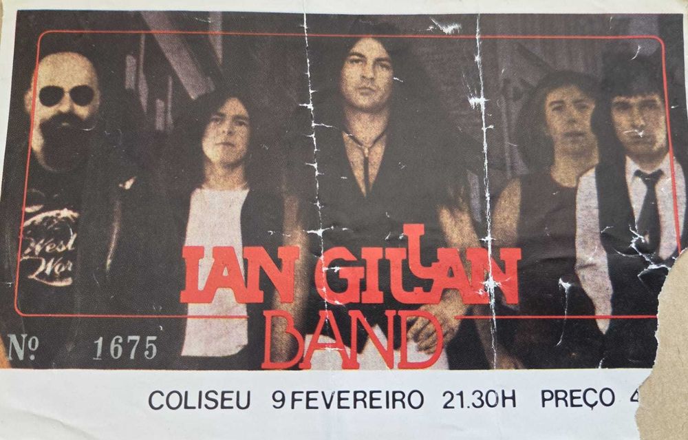 Bilhetes antigos concertos rock