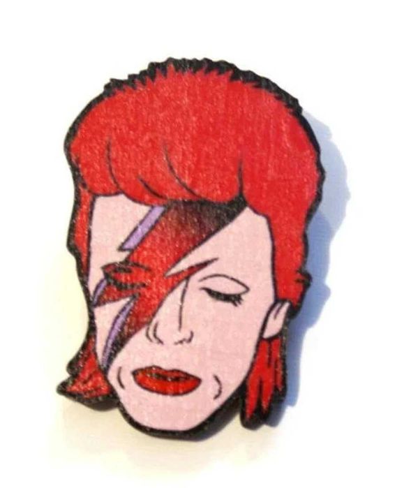 David Bowie Alladin Sane pin, Ziggy Stardust , broszka przypinka