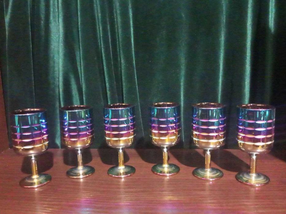 Рюмки "Ночной клуб". Радужные. Хрусталь.