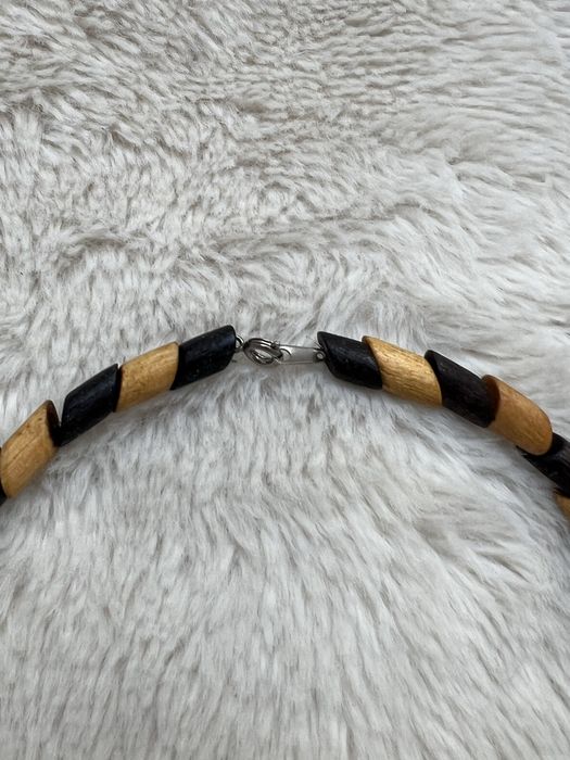 Naszyjnik korale koraliki drewniane drewno egzotyczny unisex boho 21