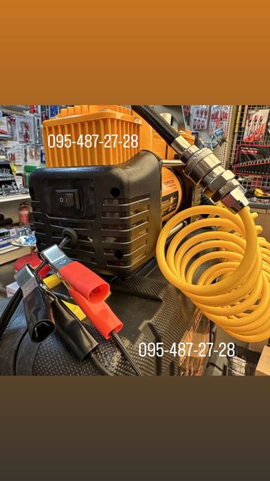 Автомобільний компресор СИЛА, 85 л/хв,10 Атм,двопоршневий пластиковий