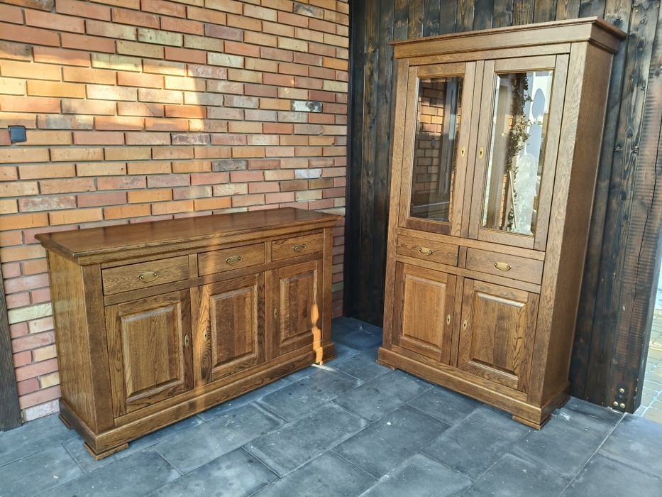 Komoda dębowa + witryna / meble holenderskie
