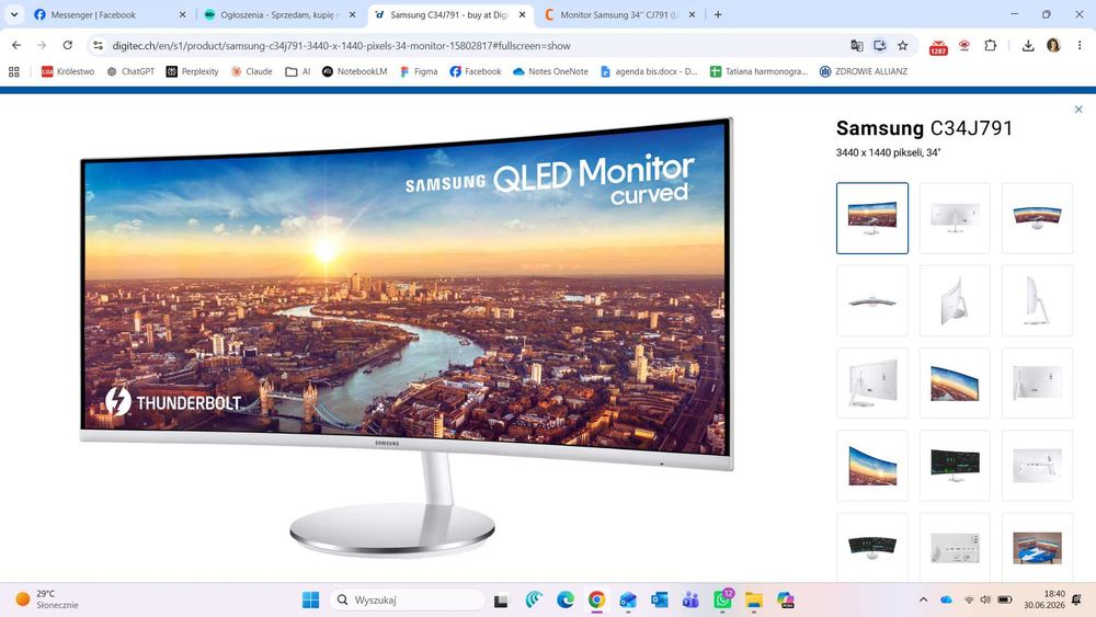 Monitor Samsung C34J791 - zepsuty! PŁACISZ, ILE CHCESZ