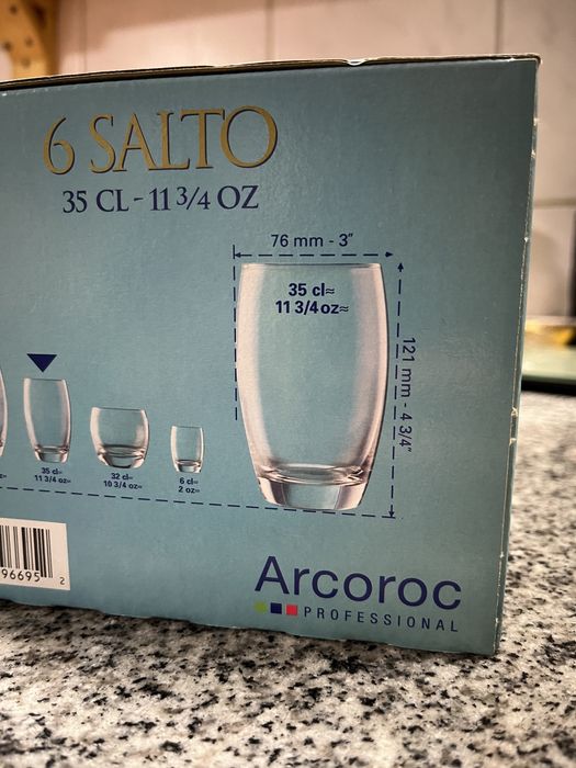 Szklanki wysokie Salto firmy Arcoroc 6 szt (opcja 54 szt)