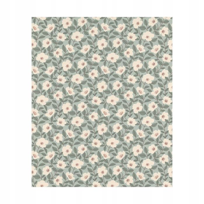 Tapeta W Kwiaty Zielona Winylowa Na Flizelinie