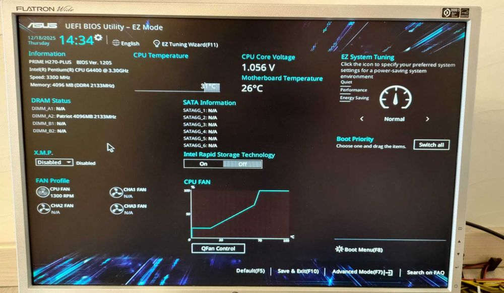 Комплект Asus Prime H270-P+Intel Pentium G4400+4Gb DDR4+(ASRock даром)