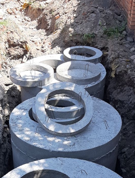 Септик,выгребная яма,кольца бетонные,сливная яма,