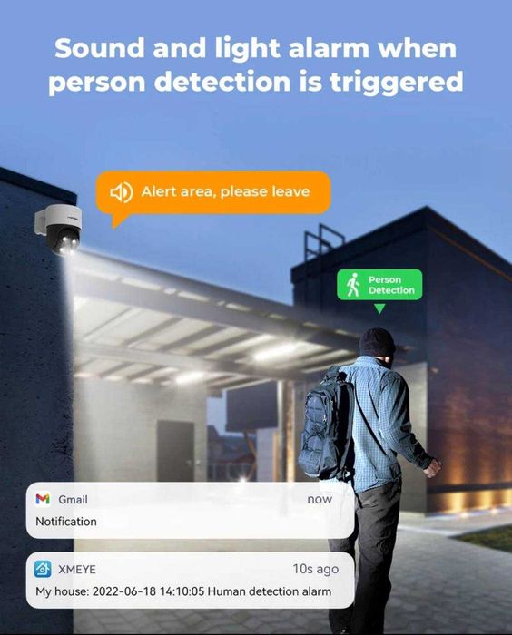Система відеонагляду IP 4 поворотні камери PTZ H.View 5/8МП зі штучним
