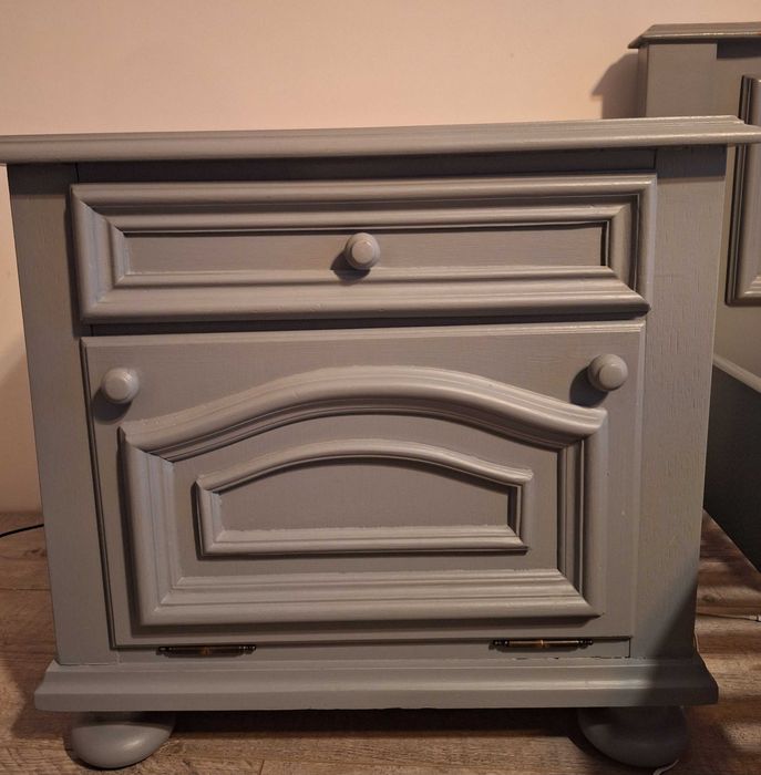 Łóżko drewniane + szafki nocne