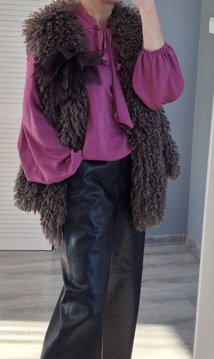 Lemonada bluzka koszulowa wiązana fiolet róż s