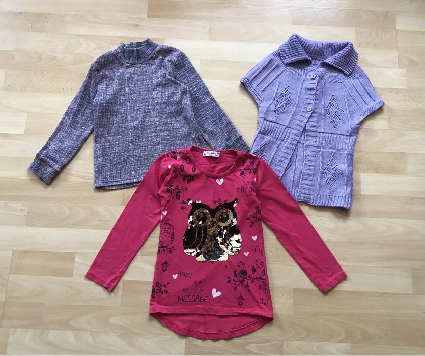 Кофта, реглан туніка з рукавами, гольфик,  жилетка  дівчаткам ріст 110