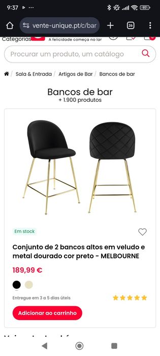 Cadeira alta (bar) ainda na embalagem