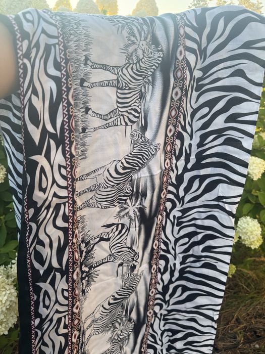 Afrykański szal zebra biało czarny